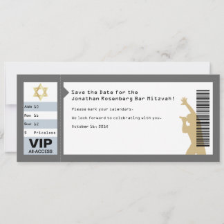 Save The Date Concert Ticket Bar Mitzvah Enregistrer la date en