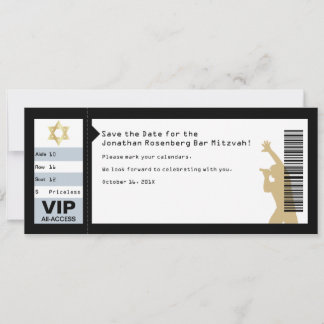 Save The Date Concert Ticket Bar Mitzvah Enregistrer la date en 