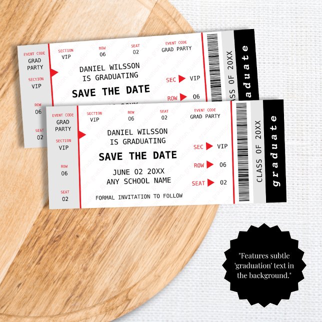 Save The Date Concert Ticket Music Gig Graduation Unique 2025 (Concert Ticket Music Gig Unique Graduation 2025 Save The Date)