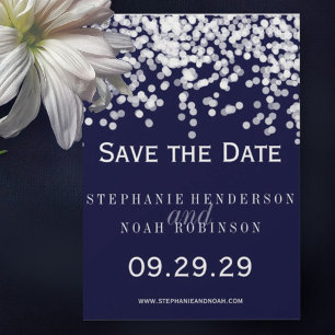 Save The Date Confetti Élégant N'importe quelle couleur Marine b