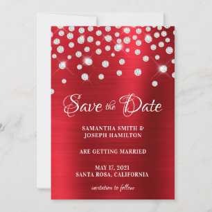 Save The Date Confettis en forme de gros diamants en feuille d'a