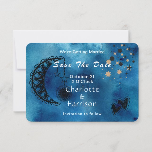 Save The Date Constellation magique Wiccan Mariage inhabituel (Devant)