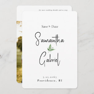 Save The Date Contemporary Simple Photo Wedding Enregistrer la d