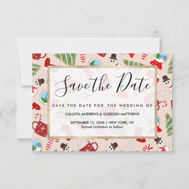 Save The Date Cookie Illustration Pattern (Devant)