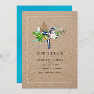 Save The Date Cool Summer Beach Wedding Photo