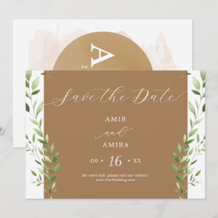 Save The Date Coordonnée de la verdure horizontale