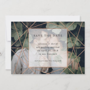 Save The Date Copper Geo   Photo Enregistrer la Date