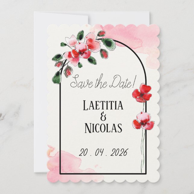 Save the date "Coquelicots" (Devant)