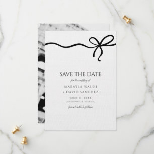 Save The Date Coquette Bow Photo Wedding Enregistrer la date