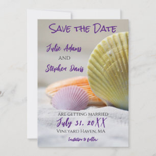 Save The Date Coquillages Colorés