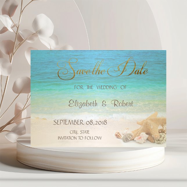 Save The Date Coquillages De Mariage De Plage Économisez La Date (Créateur téléchargé)