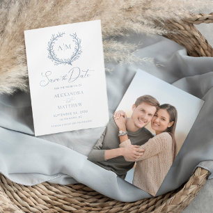 Save The Date Coral Reef Dusty Bleu Plage nautique Mariage
