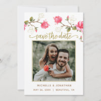 Coral rose Gold Magnolia Floral PHOTO