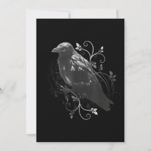 Save The Date Corbeau noir avec des Feuilles en fibre Odin Vikin