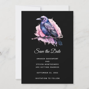 Save The Date Corbeau noir sur un Mariage d'illustration de bran