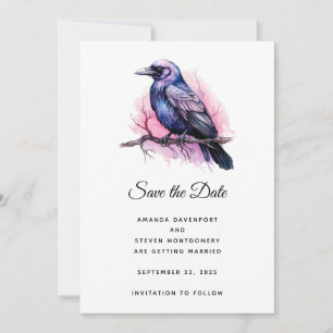 Save The Date Corbeau noir sur un Mariage d'illustration de bran