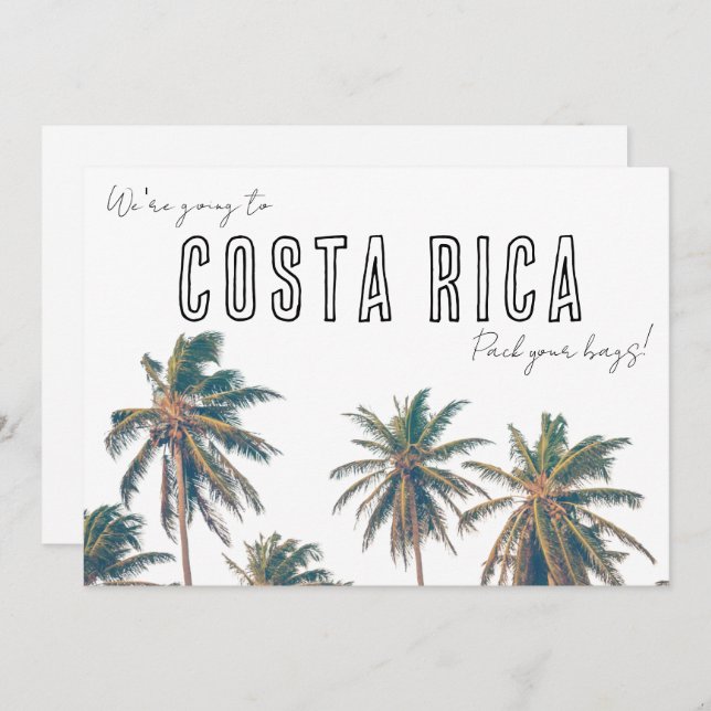 Save The Date Costa Rica Destination Beach Mariage Enregistrer l (Devant / Derrière)