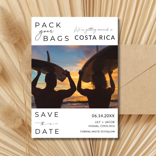 Save The Date Costa Rica Destination Mariage Photo (Costa Rica Destination Wedding Photo Save The Date)