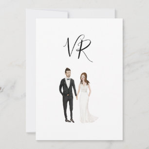 Save The Date Costume illustré simple de noir de couples