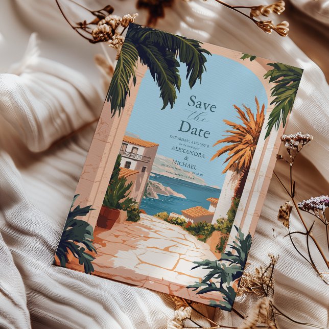 Save The Date Côte d'Amalfi | Mariage Carreaux méditerranéens (Créateur téléchargé)