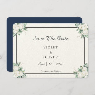 Save The Date Coton d'Eucalyptus   Felt Ecru
