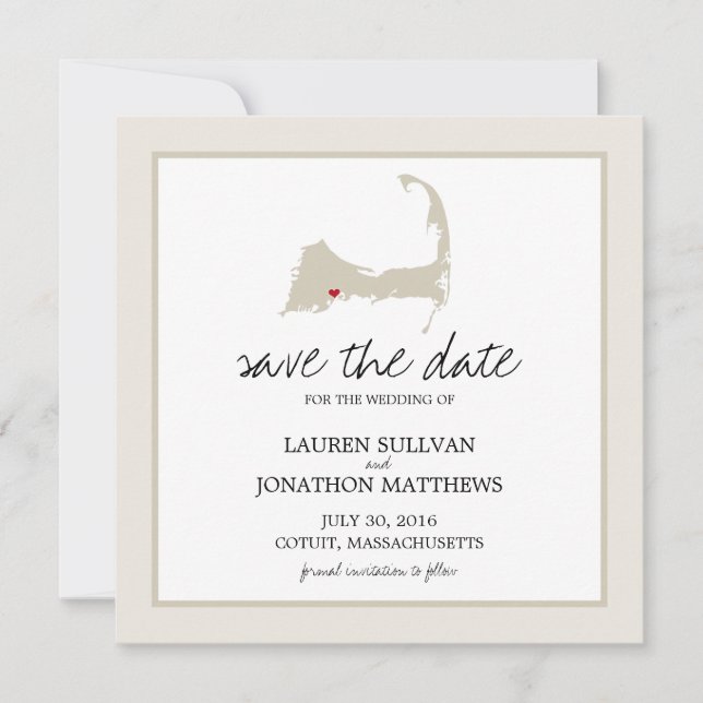 Save The Date Cotuit Cape Cod Wedding Enregistrer la date (Devant)