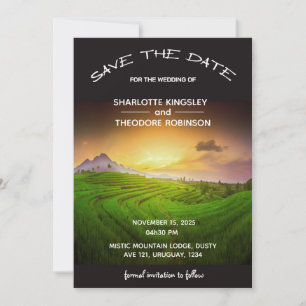 Save The Date Coucher de soleil de montagne rustique