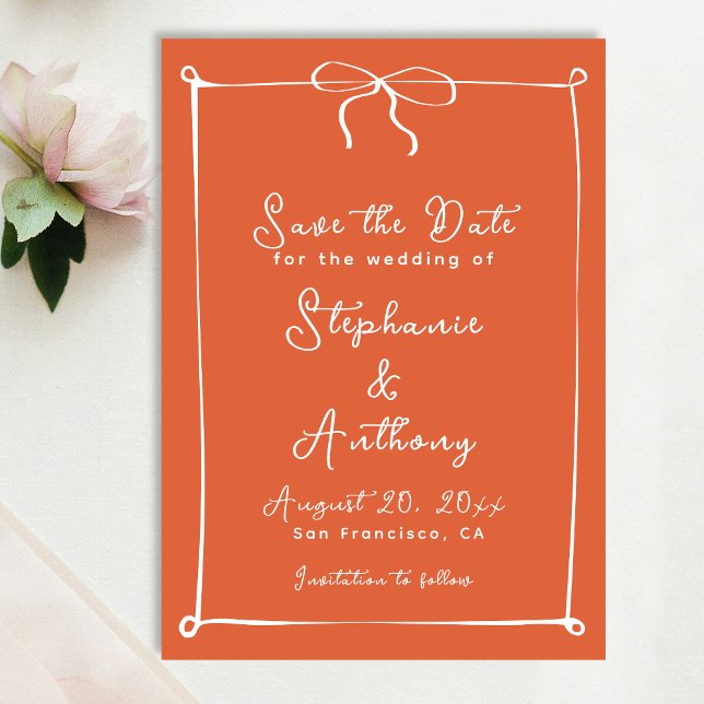 Save The Date Coucher de soleil italien Whimsical avec Mariage b (Créateur téléchargé)