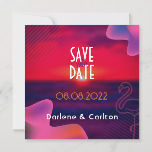 Save The Date Coucher de soleil violet vibrant - Photo personnal