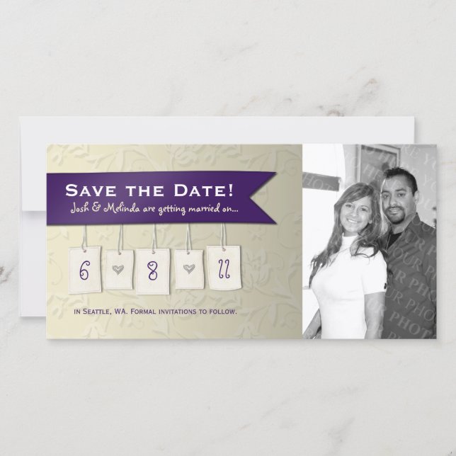 Save The Date Couleur ajustable : do-it-yourself enregistrer la  (Devant)