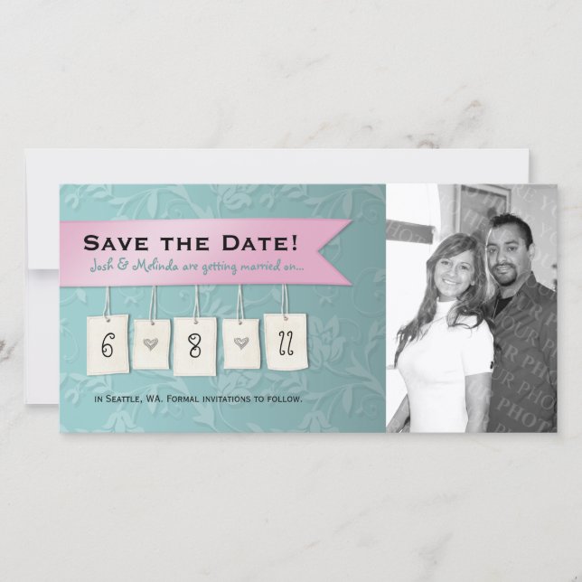 Save The Date Couleur ajustable : do-it-yourself enregistrer la  (Devant)