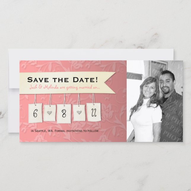 Save The Date Couleur ajustable : do-it-yourself enregistrer la  (Devant)