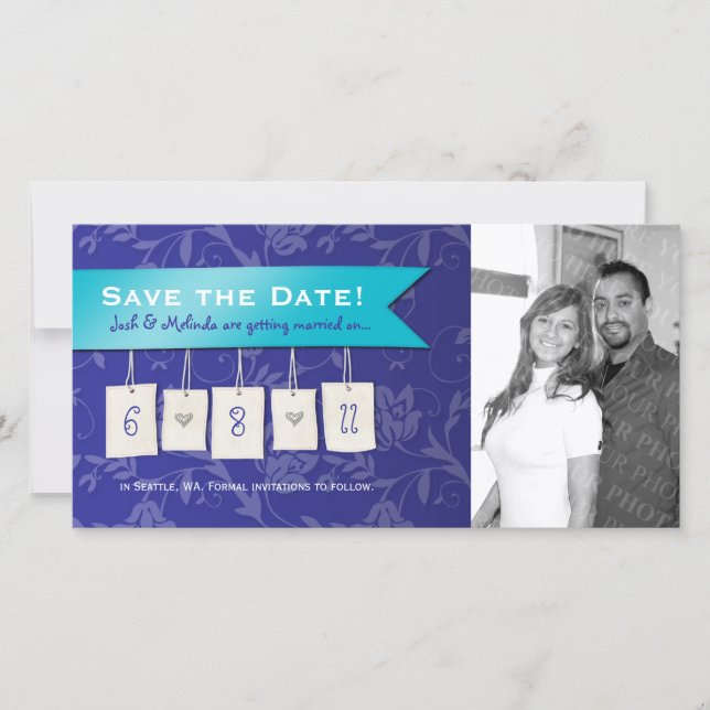 Save The Date Couleur ajustable : do-it-yourself enregistrer la  (Devant)