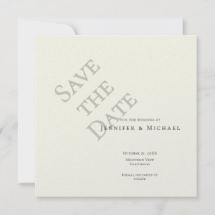 Save The Date Couleur ivoire Minimaliste Moderne Professionnel U