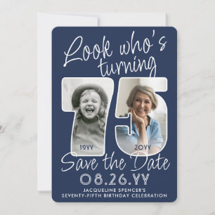 Save The Date Couleurs DIY • Joyeux 75e Anniversaire 2 Photos