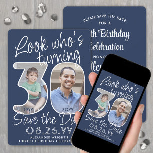 Save The Date Couleurs DIY • Regardez qui a 30 ans Fête d'annive