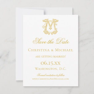 Save The Date COULEURS ÉDITABLES CM Monogramme MC Monogramme Inv