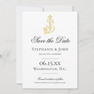 Save The Date COULEURS ÉDITABLES SJ Monogram JS Monogram Invitat