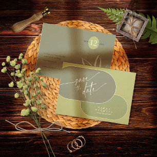 Save The Date Couleurs Eucalyptus Mariage V3 Green ID901
