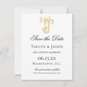 Save The Date COULEURS MODIFIABLES JT Monogramme TJ Monogramme I
