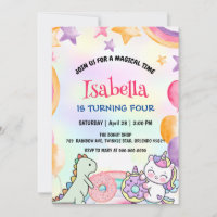 Coupe Donuts Dino Unicorn Anniversaire Rainbow Par