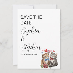 Save The Date Couple de chats amoureux
