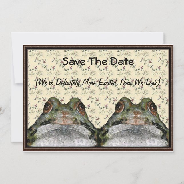 Save The Date Couple de grenouille : mignon, drôle, Enregistrer  (Devant)