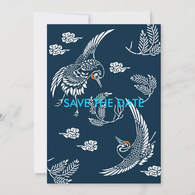 Save The Date Couple de grue japonaise (Devant)