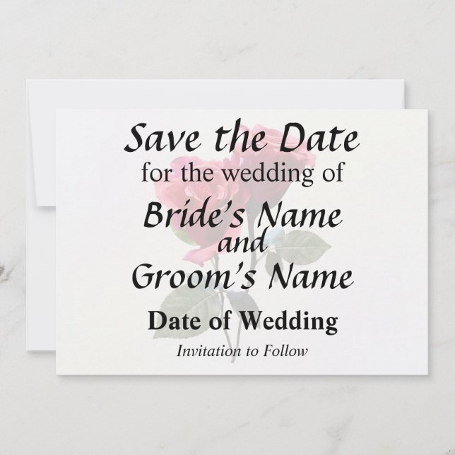 Save The Date Couple de Roses (Devant)