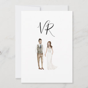 Save The Date Couple Illustré Simple