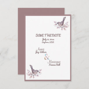 Save The Date Couple lesbien Dusty Bourgogne Rose Gold Ampersand