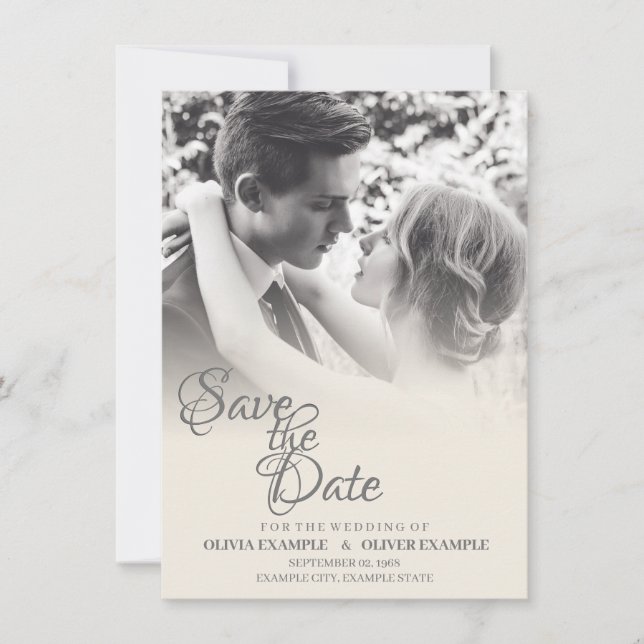Save The Date Couple mariage en monochrome (Devant)
