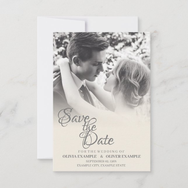 Save The Date Couple mariage en monochrome (Devant)