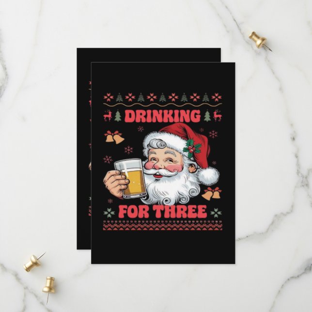Save The Date Couple Père Noël Noël  (Devant/Arrière en situation)